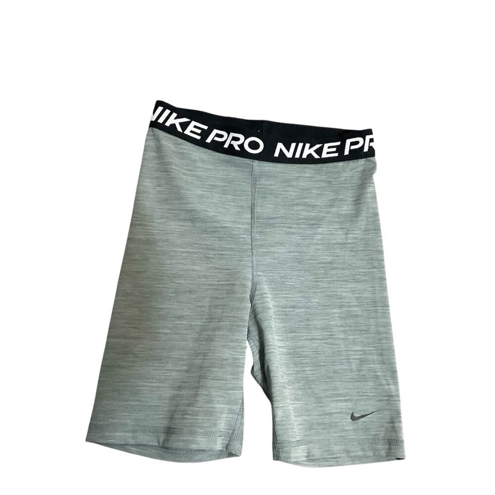 Nike Pro Women's 7" High Rise Shorts Gray Smoke Compression Training M